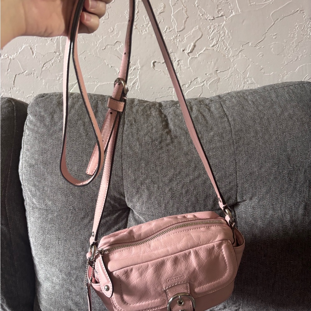 Coach Pink Leather Crossbody Bag - Picture 6 of 9